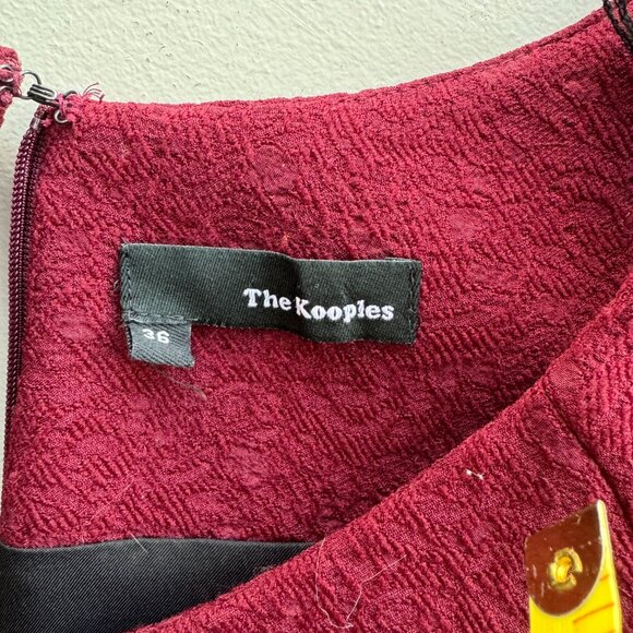 The Kooples burgundy dress - subtle floral brocade - excellent - Picture 4 of 7